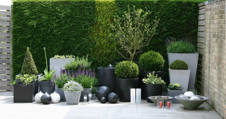 ODCIENIE SZAROŚCI I ZIELEŃ betonowe szare donice kraków